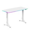 ULTRADESK Biurko dla gracza IRON WHITE, 132,5x60,5 cm, 71-81  cm, mechaniczna regulacja wysokości