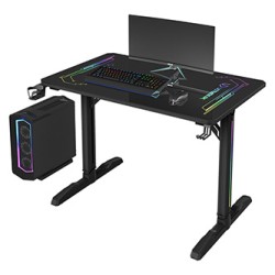ULTRADESK Biurko dla gracza FREEZE V2, 109x69 cm, 75 cm, powierzchnia ze szkła hartowanego ULTRA-GLASS