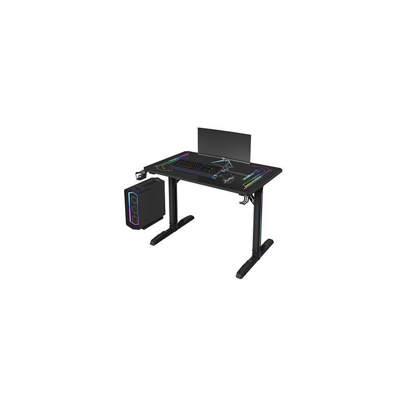 ULTRADESK Biurko dla gracza FREEZE V2, 109x69 cm, 75 cm, powierzchnia ze szkła hartowanego ULTRA-GLASS