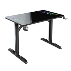 ULTRADESK Biurko dla gracza FREEZE V2, 109x69 cm, 75 cm, powierzchnia ze szkła hartowanego ULTRA-GLASS