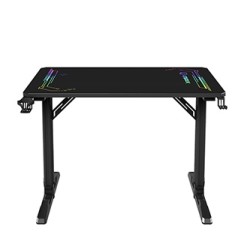 ULTRADESK Biurko dla gracza FREEZE V2, 109x69 cm, 75 cm, powierzchnia ze szkła hartowanego ULTRA-GLASS