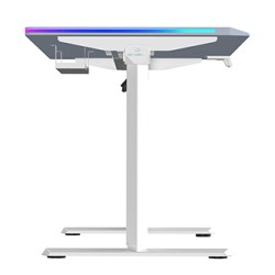 ULTRADESK Biurko dla gracza QUEST, 140x70cm, 72-120cm, biało-szary