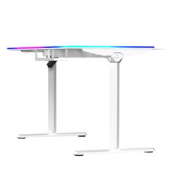ULTRADESK Biurko dla gracza QUEST, 140x70cm, 72-120cm, biały-biały