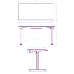 ULTRADESK Biurko dla gracza QUEST, 140x70cm, 72-120cm, biały-biały