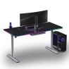 ULTRADESK Biurko dla gracza QUEST, 140x70cm, 72-120cm, szaro-czarny