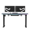 ULTRADESK Biurko dla gracza QUEST, 140x70cm, 72-120cm, czarno-szary