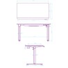 ULTRADESK Biurko dla gracza QUEST, 140x70cm, 72-120cm, czarno-biały