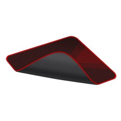 Dla gracza, mata pod fotel, Defender, CYBE, 1220 x 1020 x 4 mm, czarno-czerwona, antypoślizgowa
