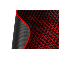 Dla gracza, mata pod fotel, Defender, CYBE, 1220 x 1020 x 4 mm, czarno-czerwona, antypoślizgowa