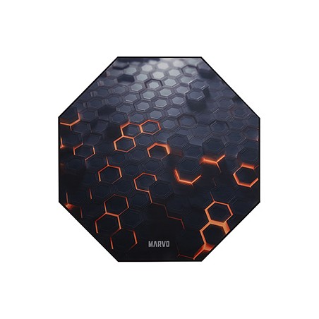 Dla gracza, mata pod fotel, Marvo, GM03, 1100 x 1100 x 2 mm, czarna, antypoślizgowa