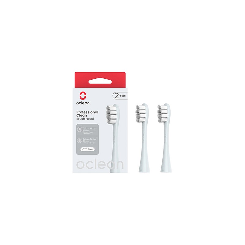 Oclean wymienne końcówki szczoteczek Professional Clean Medium 2 szt P1C9, srebrne
