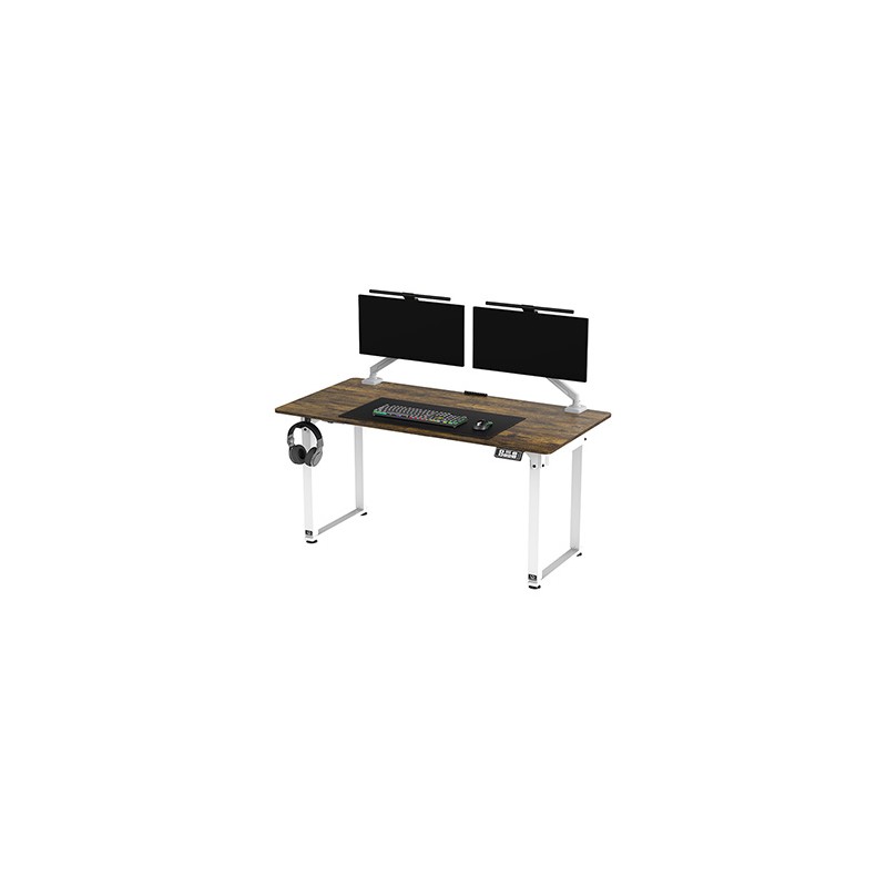 ULTRADESK UPLIFT Biurko 160x75 cm, 72-118 cm, biało-brązowy