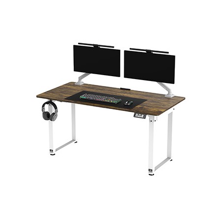 ULTRADESK UPLIFT Biurko 160x75 cm, 72-118 cm, biało-brązowy