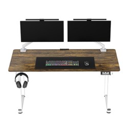 ULTRADESK UPLIFT Biurko 160x75 cm, 72-118 cm, biało-brązowy