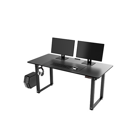 ULTRADESK UPLIFT Biurko 160X75 cm, 72-118 cm, czarno-czarny