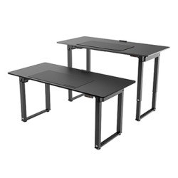 ULTRADESK UPLIFT Biurko 160X75 cm, 72-118 cm, czarno-czarny