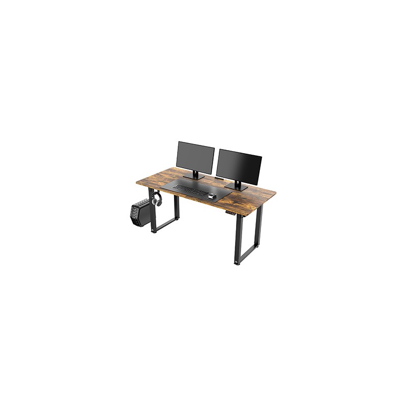 ULTRADESK UPLIFT Biurko 160x75 cm, 72-118 cm, czarno-brązowy