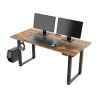 ULTRADESK UPLIFT Biurko 160x75 cm, 72-118 cm, czarno-brązowy