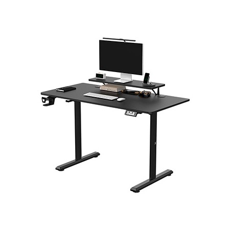 ULTRADESK HIGHLANDER BLACK Biurko z elektryczną regulacją wysokości z uchwytem słuchawki i kable 120X60 cm, czarny