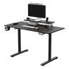 ULTRADESK HIGHLANDER BLACK Biurko z elektryczną regulacją wysokości z uchwytem słuchawki i kable 120X60 cm, czarny