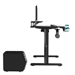 ULTRADESK HIGHLANDER BLACK Biurko z elektryczną regulacją wysokości z uchwytem słuchawki i kable 120X60 cm, czarny