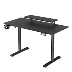 ULTRADESK HIGHLANDER BLACK Biurko z elektryczną regulacją wysokości z uchwytem słuchawki i kable 120X60 cm, czarny