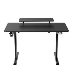 ULTRADESK HIGHLANDER BLACK Biurko z elektryczną regulacją wysokości z uchwytem słuchawki i kable 120X60 cm, czarny