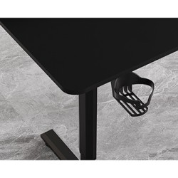 ULTRADESK HIGHLANDER BLACK Biurko z elektryczną regulacją wysokości z uchwytem słuchawki i kable 120X60 cm, czarny