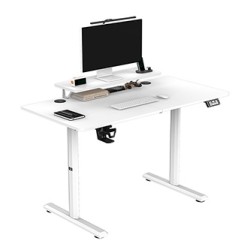 ULTRADESK HIGHLANDER WHITE Biurko z elektryczną regulacją wysokości z uchwytem słuchawki i kable 120X60 cm, biały