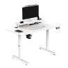 ULTRADESK HIGHLANDER WHITE Biurko z elektryczną regulacją wysokości z uchwytem słuchawki i kable 120X60 cm, biały