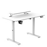 ULTRADESK HIGHLANDER WHITE Biurko z elektryczną regulacją wysokości z uchwytem słuchawki i kable 120X60 cm, biały