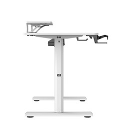 ULTRADESK HIGHLANDER WHITE Biurko z elektryczną regulacją wysokości z uchwytem słuchawki i kable 120X60 cm, biały