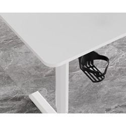 ULTRADESK HIGHLANDER WHITE Biurko z elektryczną regulacją wysokości z uchwytem słuchawki i kable 120X60 cm, biały