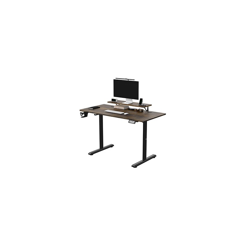 ULTRADESK HIGHLANDER BROWN Biurko z elektryczną regulacją wysokości z uchwytem słuchawki i kable 120X60 cm, brązowy