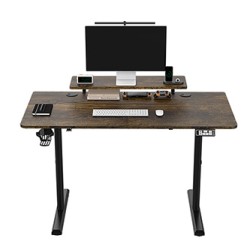 ULTRADESK HIGHLANDER BROWN Biurko z elektryczną regulacją wysokości z uchwytem słuchawki i kable 120X60 cm, brązowy