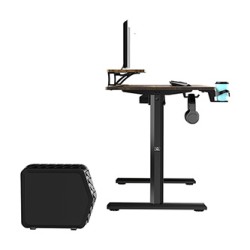 ULTRADESK HIGHLANDER BROWN Biurko z elektryczną regulacją wysokości z uchwytem słuchawki i kable 120X60 cm, brązowy
