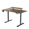ULTRADESK HIGHLANDER BROWN Biurko z elektryczną regulacją wysokości z uchwytem słuchawki i kable 120X60 cm, brązowy