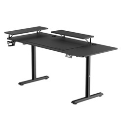 ULTRADESK HIGHLANDER XXL BLACK Biurko z elektryczną regulacją wysokości z uchwytem słuchawki i kable 160X70 cm, czarny