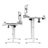ULTRADESK HIGHLANDER XXL WHITE Biurko z elektryczną regulacją wysokości z uchwytem słuchawki i kable 160X70 cm, biały