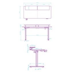 ULTRADESK HIGHLANDER XXL WHITE Biurko z elektryczną regulacją wysokości z uchwytem słuchawki i kable 160X70 cm, biały
