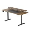 ULTRADESK HIGHLANDER XXL BROWN Biurko z elektryczną regulacją wysokości z uchwytem słuchawki i kable 160X70 cm, brązowy