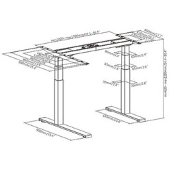 Powerton ERGO EDGE Stelaż rama biurka narożnego z elektryczną regulacją wysokości 125 kg nośność, czarny