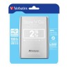 Verbatim zewnętrzny dysk twardy, Store N Go, 2.5", USB 3.0 (3.2 Gen 1), 2TB, 2000GB, 53189, srebrny