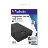 Verbatim zewnętrzny dysk twardy, Fingerprint Secure HDD, 2.5", USB 3.0 (3.2 Gen1), 2TB, 2000GB, 53651, czarny, 256-bit AES