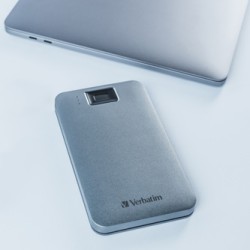 Verbatim zewnętrzny dysk twardy, Executive Fingerprint Secure HDD, 2.5", USB 3.0 (3.2 Gen 1), 2TB, 2000GB, 53653, szary, szyfrow