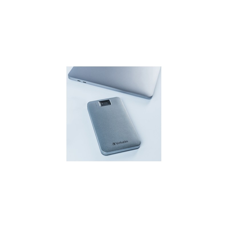 Verbatim zewnętrzny dysk twardy, Executive Fingerprint Secure HDD, 2.5", USB 3.0 (3.2 Gen 1), 2TB, 2000GB, 53653, szary, szyfrow