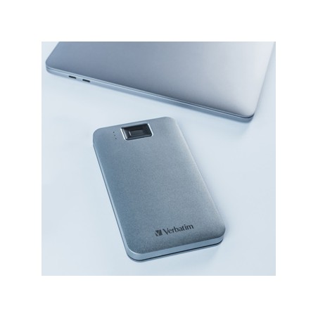Verbatim zewnętrzny dysk twardy, Executive Fingerprint Secure HDD, 2.5", USB 3.0 (3.2 Gen 1), 2TB, 2000GB, 53653, szary, szyfrow