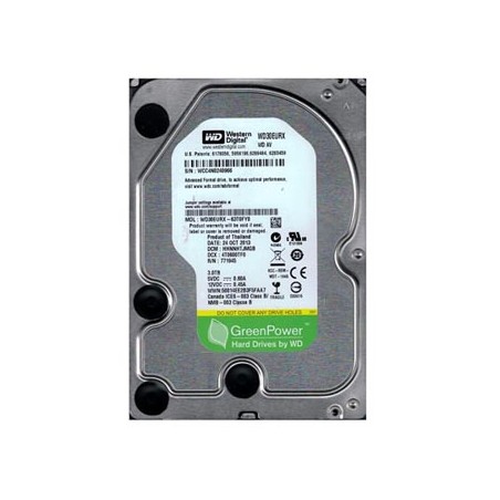 Western Digital wewnętrzny dysk twardy, WD Green AV, 3.5", SATA III, 3TB, 3000GB, WD30EURX