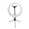 Powerton LIFE RING LIGHT, lampa pierścieniowa 10 ", regulacja barwy i intensywności światła, uchwyt telefonu i tripod