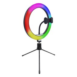 Powerton LIFE RING LIGHT, lampa pierścieniowa 10 ", regulacja barwy i intensywności światła, uchwyt telefonu i tripod